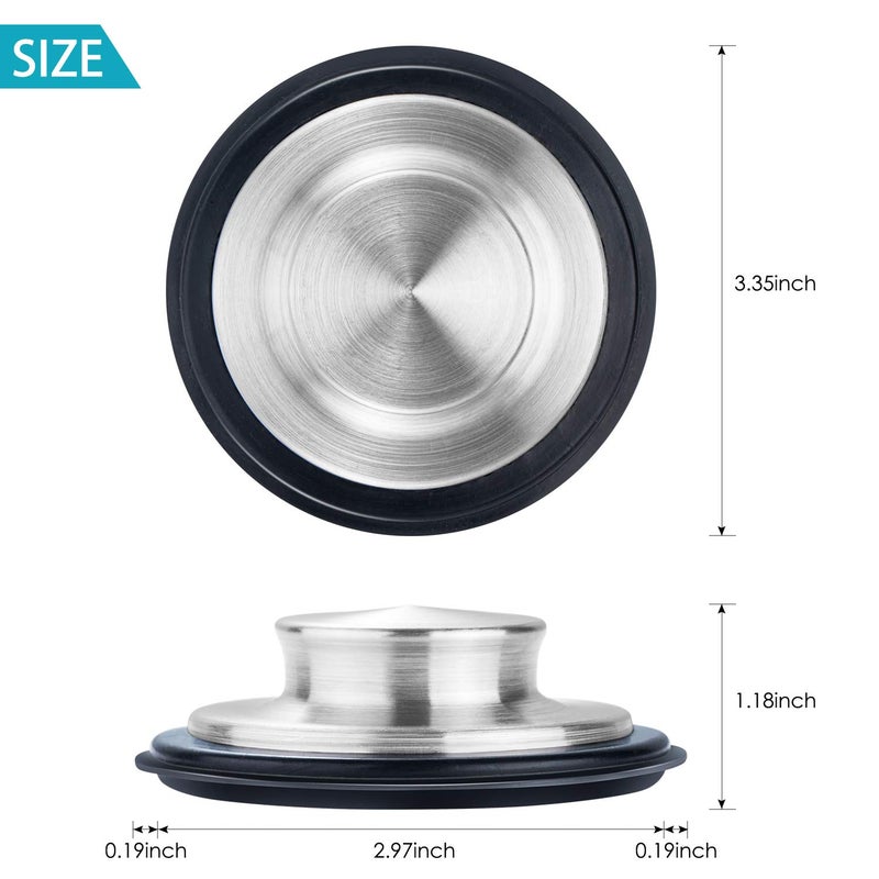 Fengbao 2PCS Kitchen Sink Stopper - Stainless Steel, Large Wide Rim 3.35" Diameter - Fengbao - Image 2